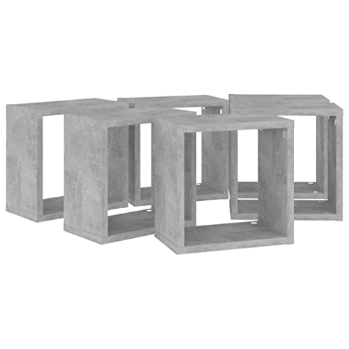 Étagères murales en forme de cube gris béton modulables avec fixation - 7