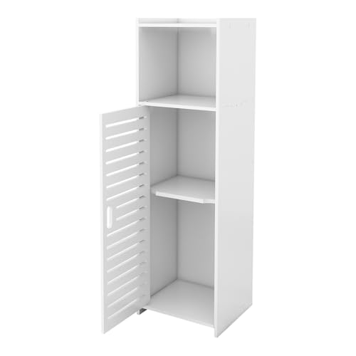 LANTUS Petit Meuble de Rangement pour Toilettes, Armoire de Salle de Bain étroite, latérale, 25 * 22 * 80cm-Blanc