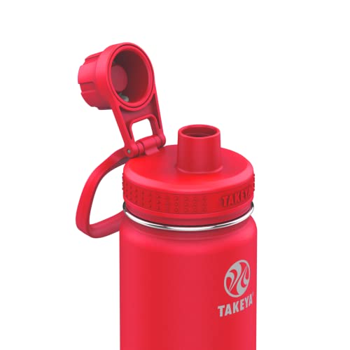 Image of Takeya Actives Water Bottle with Spout Lid - Bottle with Double Stainless Steel Insulation - Dishwasher Safe & BPA-Free - Bottle with Spout Lid & Removable Bumper - 24 oz, Watermelon