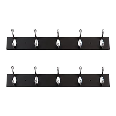 ROOREVO Coat Rack Wall Mount, Wall Coat Hanger (Walnut, 1 Pcs) Cover