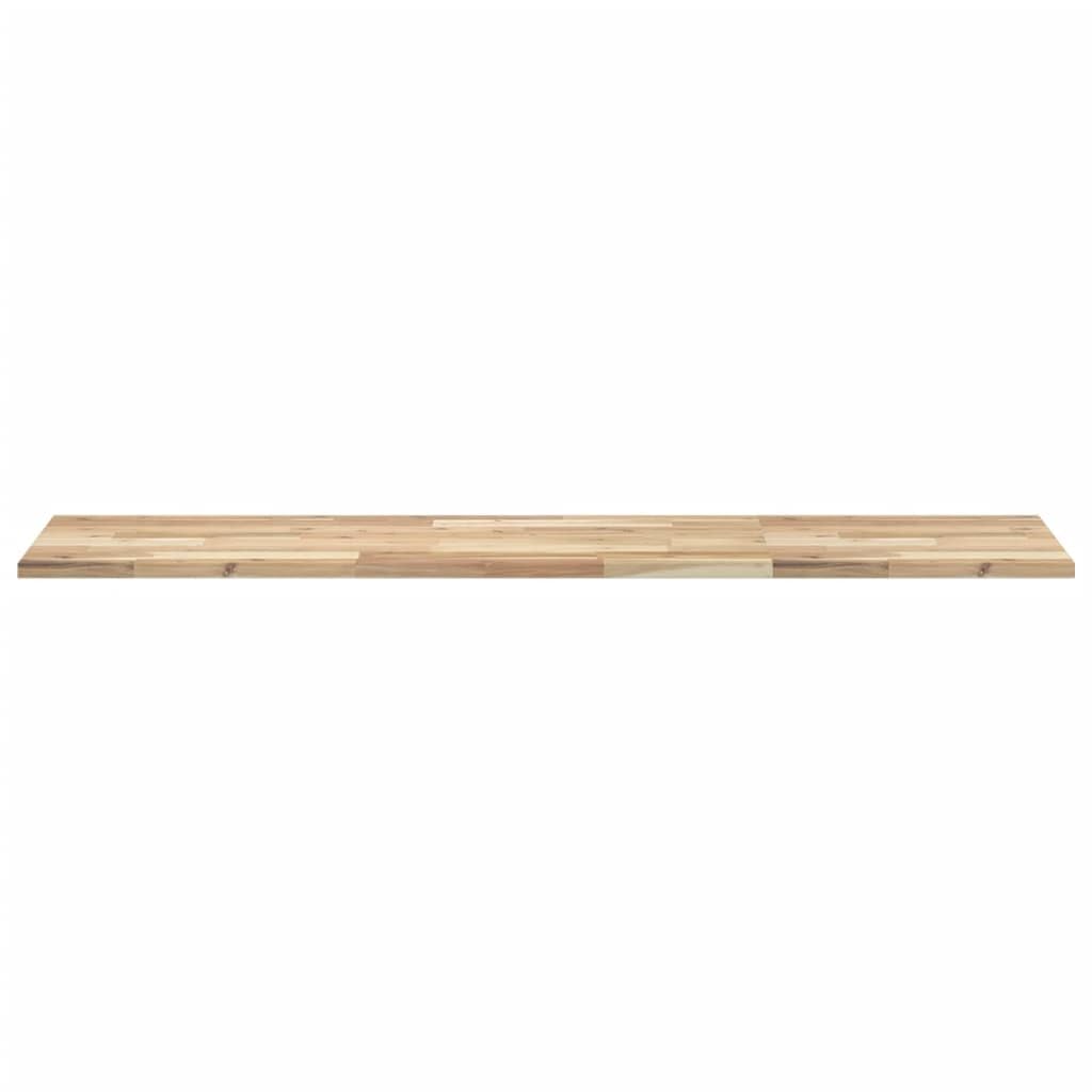 Piano per lavabo non trattato, 140 x 40 x 2 cm, in legno massiccio di acacia, rettangolare, per bagno, lavabo, robusto pannello in legno