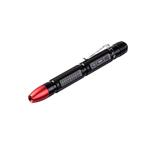 Weltool M6-RD Red LED Dark Adaptation Penlight for Pilots Viewing Navigation Maps, HGN Tests, SFST and ARIDE to DRE Evaluationsï¼ŒPocket Pen Light with Clip for Doctors and Veterinarians