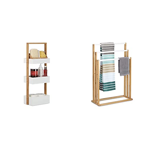 Relaxdays Bambus Treppenförmiger Handtuchständer 82 cm