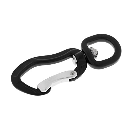 Homyl Olho Giratório Snap Gancho Cão Cadeia Clipe Escalada Mosquetão Chaveiro - Preto