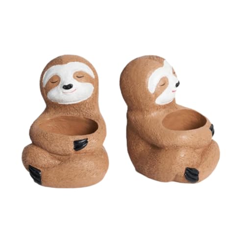QLECXZI Juego de 2 macetas con Forma de Animal para el alféizar de la Ventana o el balcón, Bonitas macetas para la Oficina, la guardería y la Familia.