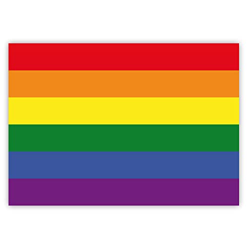 10 Stück - Aufkleber Regenbogen-Fahne - LGBTQ - 74 x 52 mm