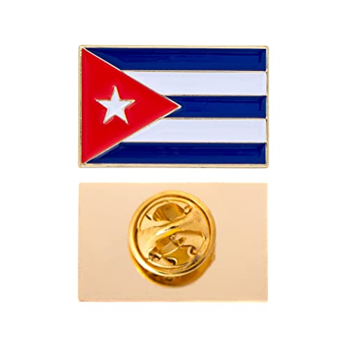 Épingle rectangle drapeau Cuba en émail souvenir patriotique à offrir à un proche