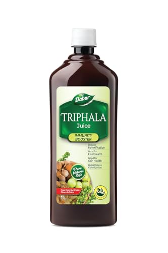 Dabur Triphala Juice - 1L | 100% Ayurvedic Formulation | Improves Gut Health & Promotes Healthy Gut | Supplement for lasting Relief from Constipation & Digestive Discomfort