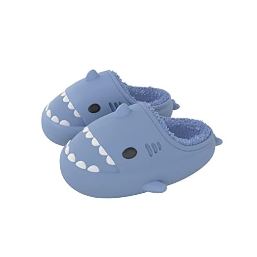 NIBESSER Pantuflas Tiburon Mujer Hombre Impermeables Zapatillas Casa Mujer Invierno Cálido Suave Zapatillas de Estar por Casa Antideslizantes Pantuflas Animales Térmicos, Azul, 38/39 EU