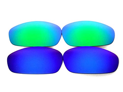 Galaxy Replacement Lenses For Oakley Split Jacket Blue/Green Polarized 2Pairs