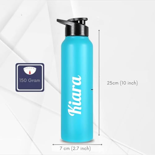 Image of CASPIAN / / / Hike Stainless Steel Customize Sipper Water Bottle Leak Proof Thunder for Fridge Home Office Travel School Kids Boys Girls Adults Sports Gym Yoga (B Teal 1 Litre, Set of 1)