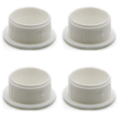 Enkotrade Lot de 4 bouchons de protection blancs - 30 x 25 mm - Trou de perçage de 25 mm de diamètre - Capuchons en plastique de qualité supérieure Cover
