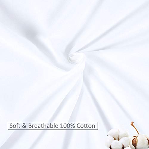 YINFUNG Eyelet Pillow Shams White Lace Ruffled Standard Shabby Chic Set of 2 Pillowcases Scalloped Farmhouse Country French Pretty Girls Cute Ruffle Embroidered 2 Pieces 20×26 Vintage Cotton 100%