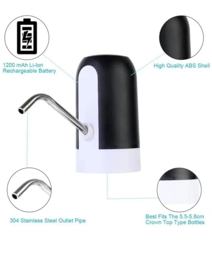 Image of Kesi Automatic Wireless Water Bottle Can Dispenser Pump with Rechargeable Battery with Portable USB Charging Cable (PVC) Mini can Pump, Daily Life Smart Electric Gadgets Items for Home Needs