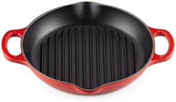 Le Creuset Enameled Cast Iron Signature Deep Round Grill, 9.75", Cerise