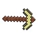 Mattel Minecraft Role-Play Battle Toy Accessory Collection with Pixelated Design, Gold Pickaxe