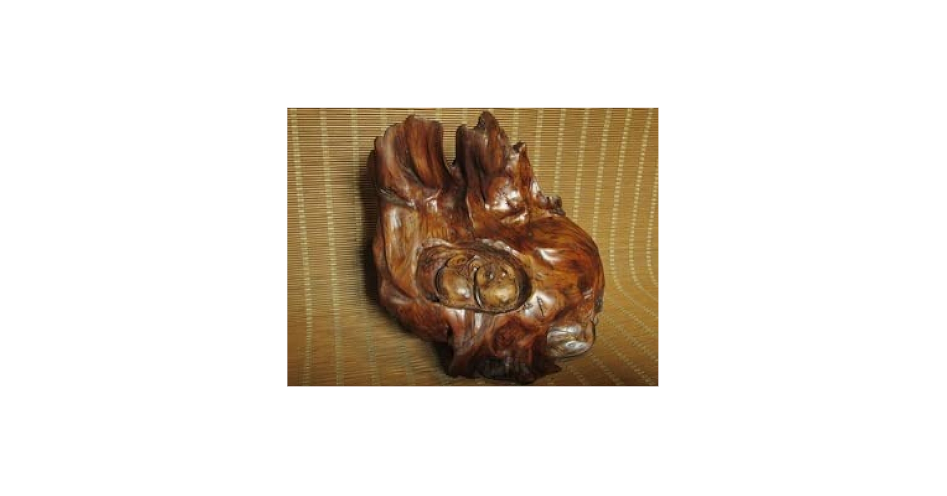 希少品 屋久杉 フクロウ彫刻置物 山中良行 銘入り 天然木 インテリア 41cm 山中良行 屋久杉幹彫り『円満親子フクロウ』 | 東京書芸館公式
