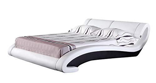 Greatime Modern Vinyl Upholstery Platform Bed With Supporting Slats, No Need Of Box Spring #TOP1