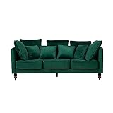 sofa verde agua 3 lugares Color: verde. Material: terciopelo de poliéster. Material secundario: madera, plástico. Composición del material: 100% poliéster