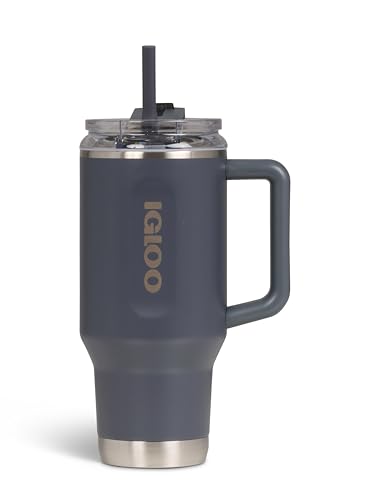 IGLOO TRAVEL MUG 32 tazza termica 900ml in acciaio inox con cannuccia – borraccia ermetica adatta a bevande gassate, senza BPA – mantiene le bevande 12h calde & 48h fredde, perfetta fuori casa