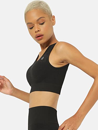 Image of Women's Slip-On Sports Bra | Lightly Padded | Seamless Technology Full-Coverage Sports Bra | Racerback Medium-Impact