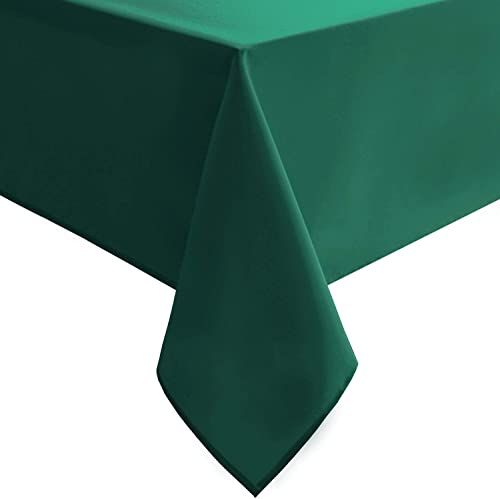 Image of H B MSALA Microfiber Satin Dining Table Cover | Plain, Smooth & Durable Tablecloth | Elegant & Easy-Care Fabric for Dining & Home Decor | 40 inch x 150 cm | Green