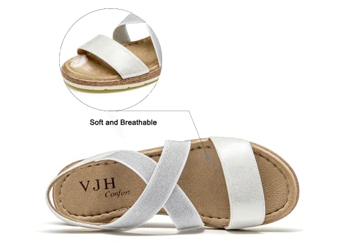 Image of VJH confort Women's Flat Sandals, Comfort Slip-on Elastic Ankle Strap Slingback Light Weight Casual Walking Sandals