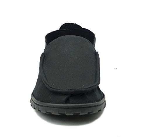 Men's Canvas Loafer House Shoe Moccasins Heavy Duty Rubber Bottom4