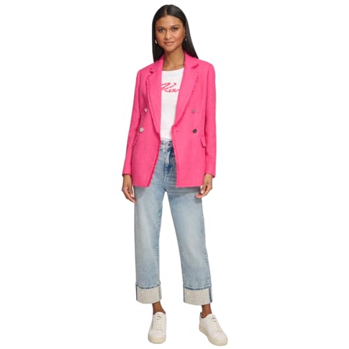 KARL LAGERFELD Women's Elevated Tweed Blazer Jacket