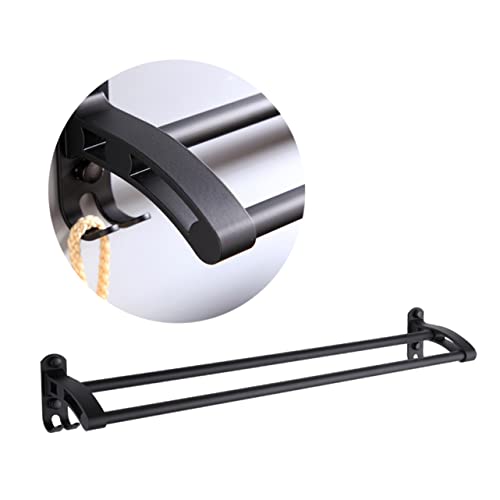 Porte serviette de bain double Tofficu à séchage rapide noir - 2