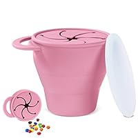 Tazza Porta Snack In Silicone 350ml Per Bambini | Contenitore Antigoccia Con Maniglie E Cordino - Foto 2