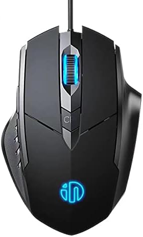 Wired Mouse, USB Computer Mice, Mouse for Computer, 6 Button Wired Optical Gaming Mouse, Up to 4000 DPI, Silent Click Ergonomic Shape Design, Reduce Hand Fatigue, for Windows PCs, Notebook Computer