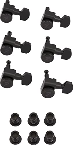 Fender Deluxe Locking Staggered Guitar Tuners Guitar Accessories Black | Drop-in Stratocaster upgrade no-tie string changes locking tuning pegs electric guitar machine heads stable tuning product thumbnail 4