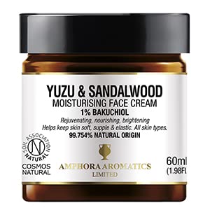 Yuzu & Sandalwood Moisturising Face Cream with Bakuchiol 60ml Cosmos Natural