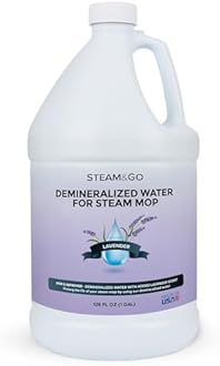 Steam & Go Demineralized Water Cleaning Solution for Floor & Multi-Surface Steam Cleaners - Compatible for All Steam Mops - Lavender Scent, 128 oz