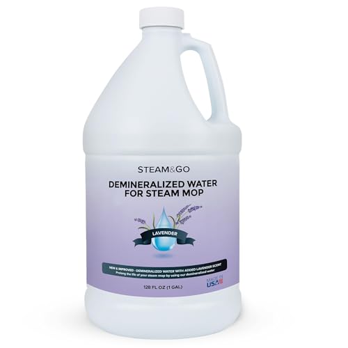 Steam & Go Demineralized Water Cleaning Solution for Floor & Multi-Surface Steam Cleaners - Compatible for All Steam Mops - Lavender Scent, 128 oz