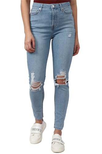 Image of FOREVER 21 Womens Solid Straight Fit Straight Fit Jeans