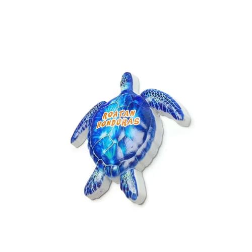 Imán Decorativo Tortuga Marina Azul Roatan Honduras miniatura 3