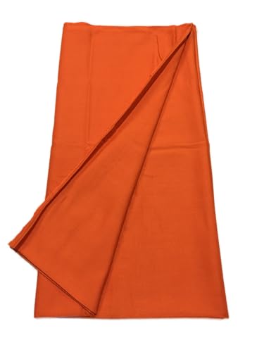 Image of BKRKJ Women's Lizibizi Cotton Unstitched Dress Material Plain Fabric by Meter for Sewing Suit,Salwar,Blouse,Shirt,Kurta,Pyjama,Pathani,Kameez,Chudidar,Patiyala (Orange 24, 5 Meter)