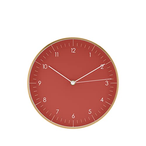 LUUK LIFESTYLE Wall Clock Small Round Silent Non-ticking (10in), Modern design, Easy to read