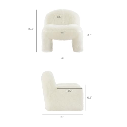 Sillón Plegable Peluche Blanco miniatura 3