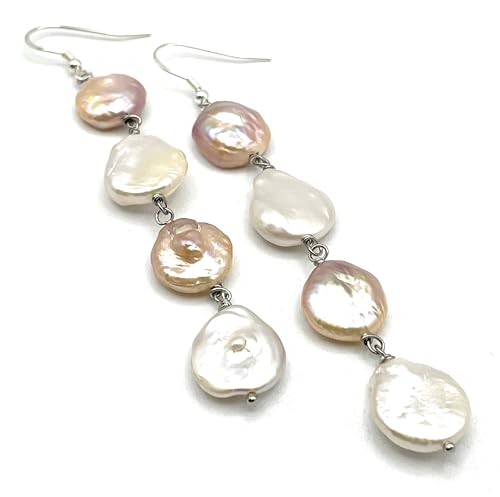 Boucles d'oreilles perles baroques en argent 925 artisanat italien