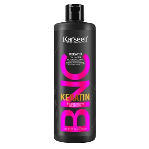 Karseell MACA CARE SYSTEM Queratina Alisadora Sin Formol Alisado Brasileño Profesional 20 Semanas Colágeno Biotina Aceite Argán Hidratación Cabello Rizado Seco Dañado Antifrizz Liso Brillante 500ml