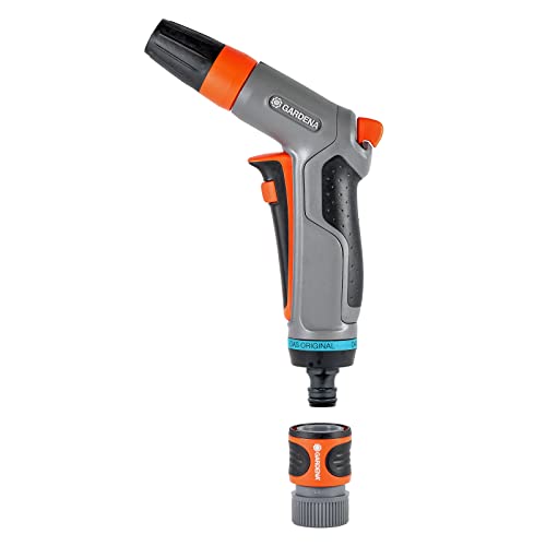 Gardena Cleaning Nozzle With Water-Flow Adjustment, Frost-Proof & Uv-Protected, Ideal For Cleaning & Fine Mist Watering, Single-Hand Operation, Made In Germany, Quick Connect With Water-Stop #TOP1