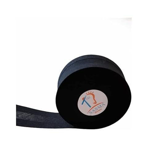 5 or 50 Metres x 1" 25mm White/Black Cotton Bias Binding Craft Sewing Tape (Black, 50Meter) Cover