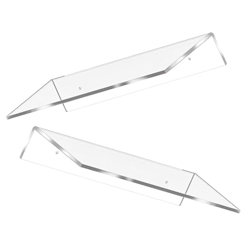 JOYOFREELY Balda Metacrilato Transparente Estantería Flotante de Plástico 2piezas para Cocina y Pasillo Espacio Extra de Almacenaje y Diseño Sencillo