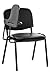 Chaise Visiteur Ken Similicuir et Tablette Rabattable I Chaise Salle de Conférence Stable Confortable Dossier et Assise Rembourrés I Couleur, Couleur:Noir