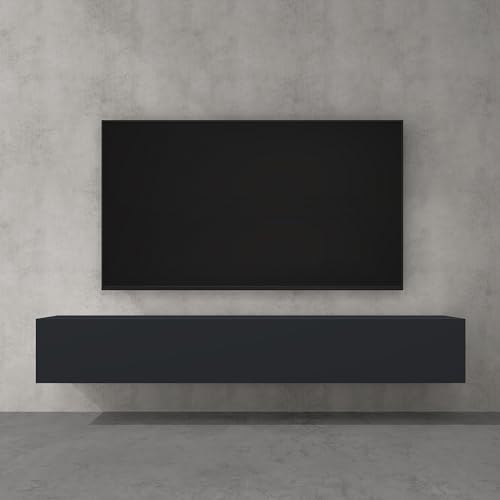 doporro Mobile Porta TV Sospeso 200 cm con 2 Ante Antracite Opaco, Credenza Bassa da Soggiorno Salotto, Madia Consolle per TV Fernsehschrank02