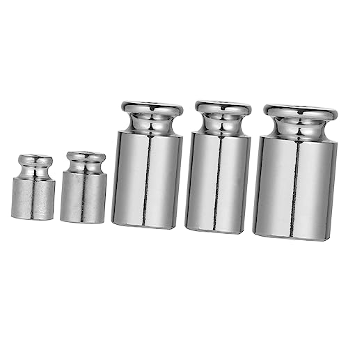 GANAZONO 5 Piece Set Electronic Scale Calibration Weights Grade Chrome Plated Steel Gram Scale Weights for Precision Measurement