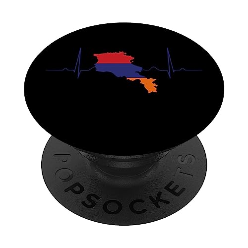Mapa vintage de Armenia Heart Armenian Heartbeat PopSockets PopGrip Intercambiable